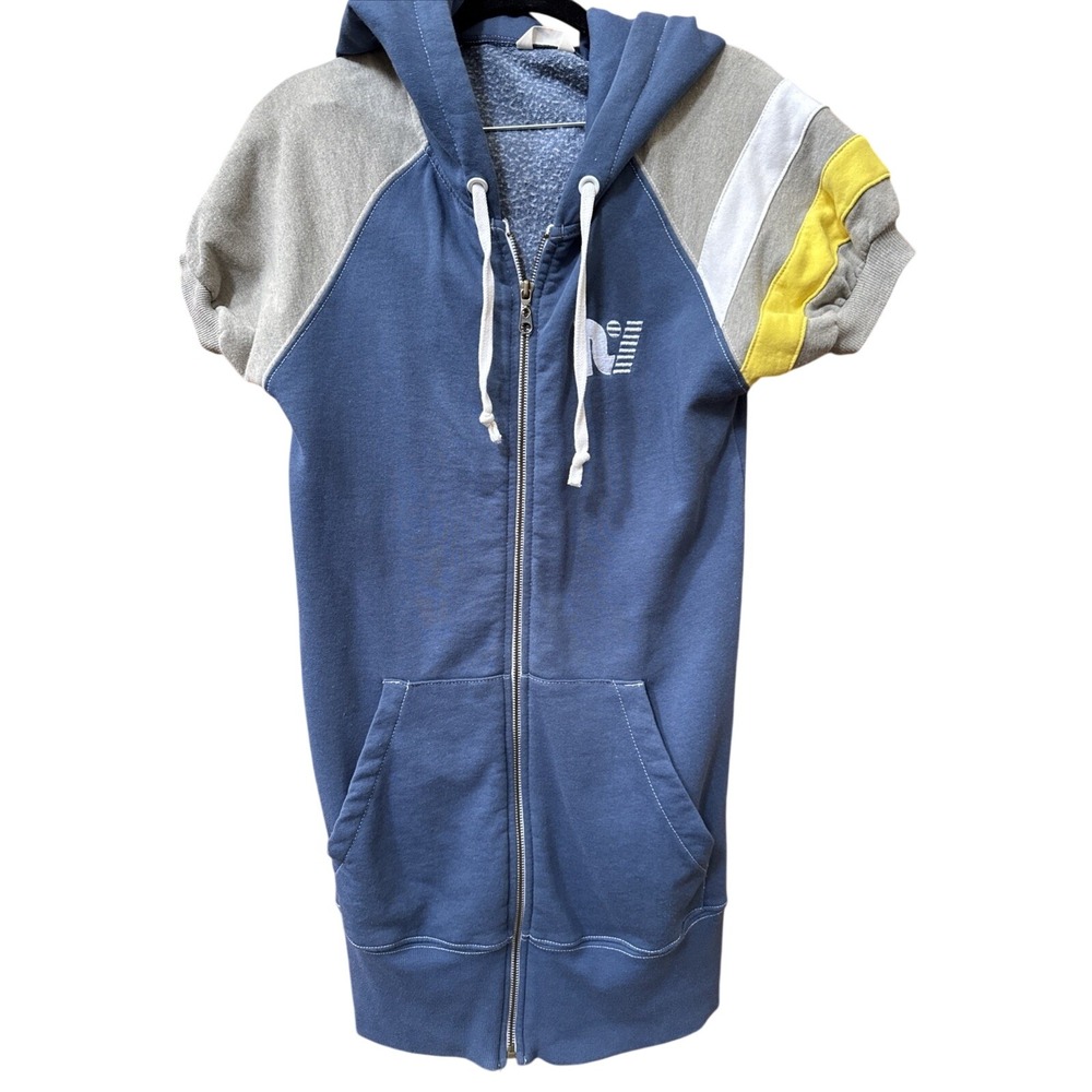 Rebel Yell Blue Full Zip Graphic Fleece S/S Sweatshirt Hoodie Size M